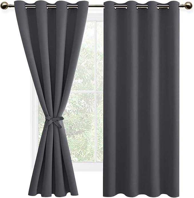 DWCN Dark Grey Blackout Curtains - Image 8