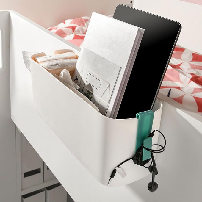 Bedside Caddy for Dorm Bed, Plastic Bedside Hanging Organizer - Image 3