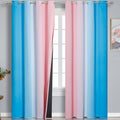 Pink and Blue Ombre Curtains for Bedroom 96 Inch Long | Room Darkening Curtains by ESTELARTEXTILER