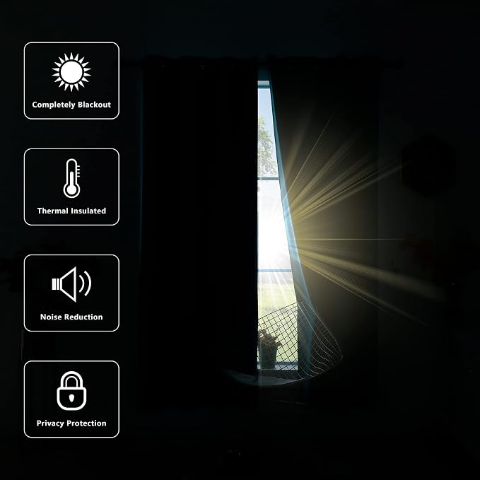 KOUFALL 132 Inch Blackout Curtains, 11FT High Ceiling Extra Long Grommet Drapes - Image 8
