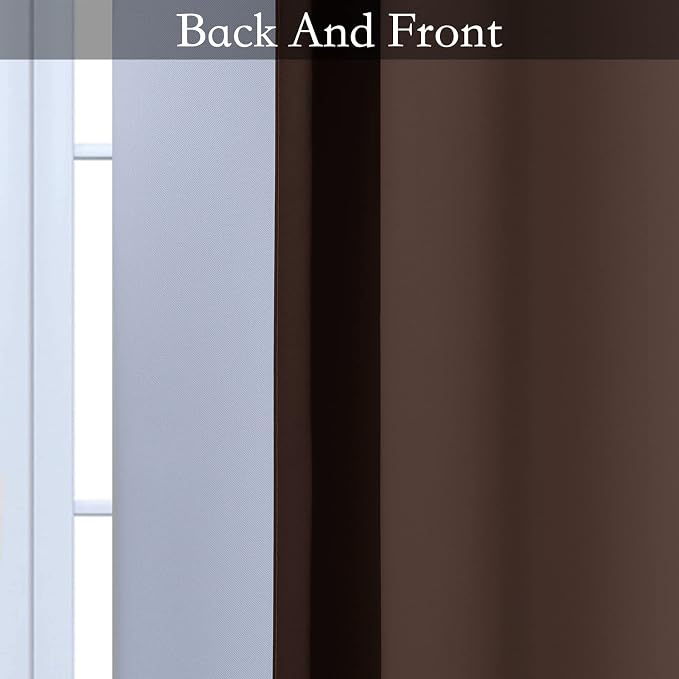 SimpleHome Ombre Brown to Grey White Curtains - Image 6