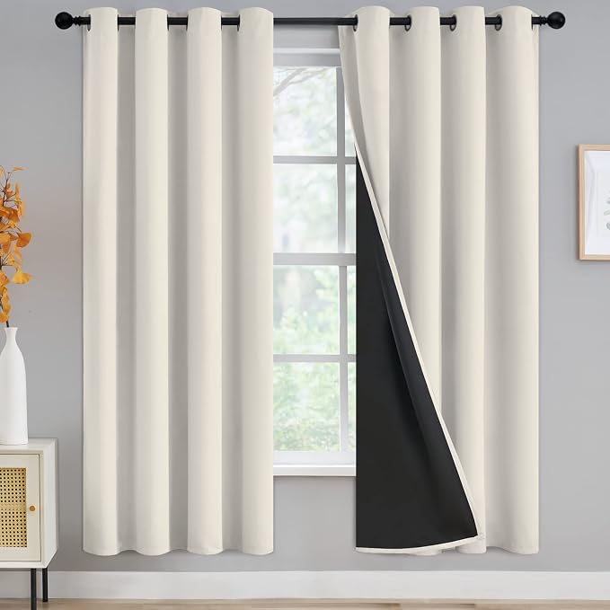 Yakamok Cream Blackout Curtains 72 inches Long by Yakamok