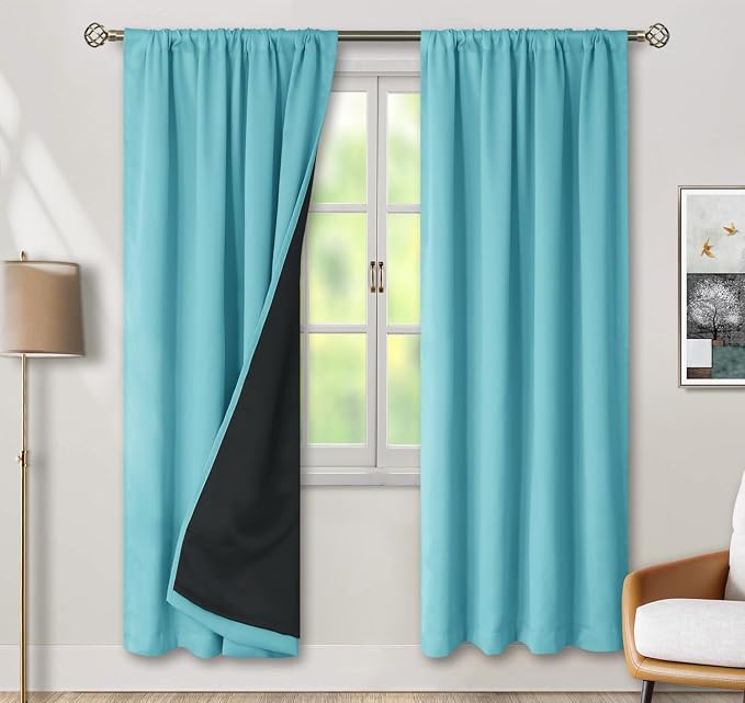 BGment Aqua 100% Blackout Curtains by BGment