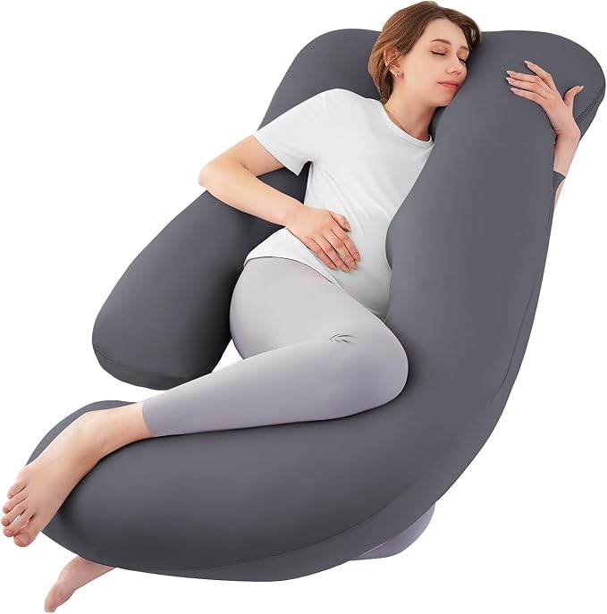 Cooling Pregnancy Pillows for Sleeping, Dark Grey | Sasttie Maternity Pillow by SASTTIE
