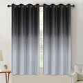 SimpleHome Black to Grey White Ombre Room Darkening Curtains 63 Inch | Curtains by SimpleHome