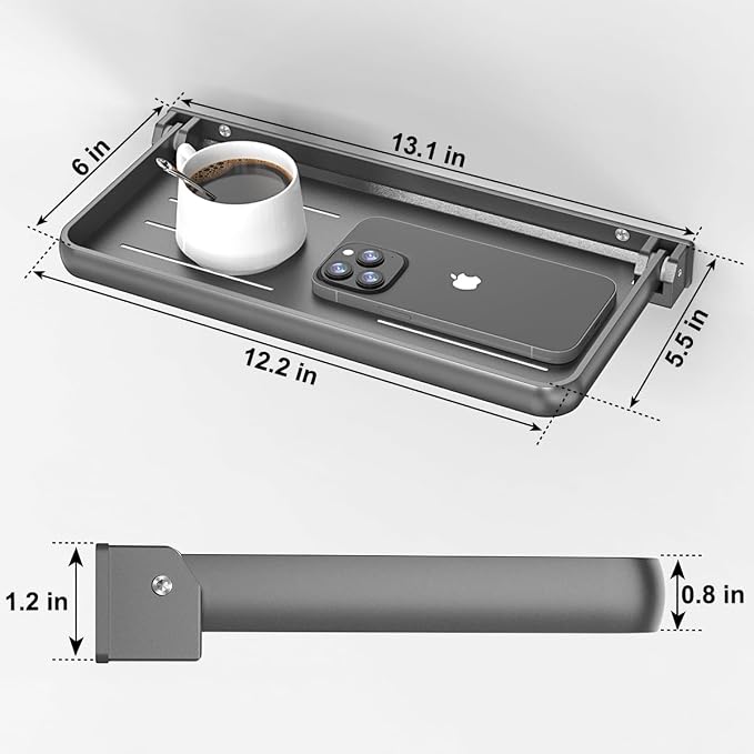 RV Aluminum Foldable Shelf- 12.2x5.5 Wall Mounted Space Saver | Add Extra - Image 2