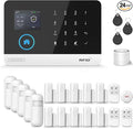Wireless Home Security Aystem,24Pcs DIY Kit with Door/Window Sensors,Motion Sensors Detectors,SOS Button,Remote,APP Insta Alert Compatible with Alexa,for Smart Life or Tuya APP,NO Monthly Fees