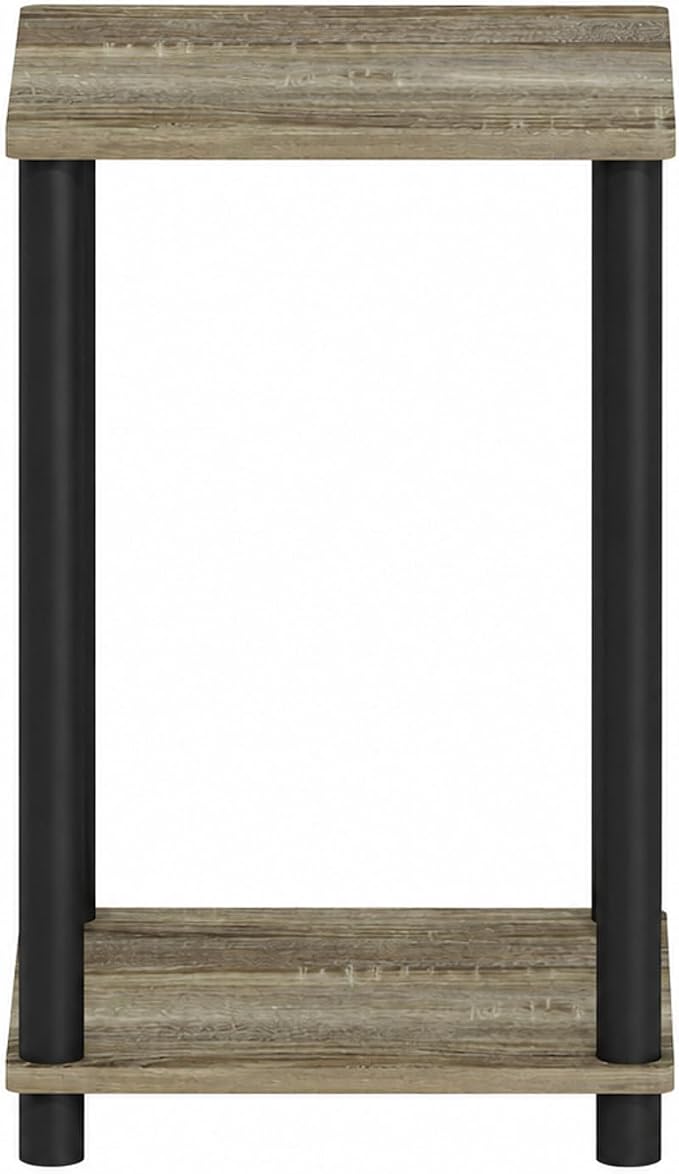 Furinno Modern Grey Side Table, 2-Tier Square Top End Table - Image 6