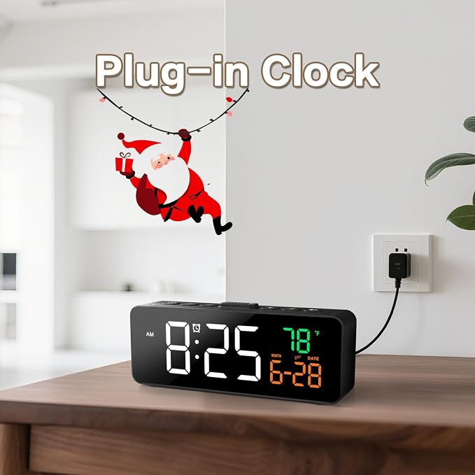 3-in-1 Digital Clocks for Living Room, Small & Compact Alarm Clock | Temperature - Image 3