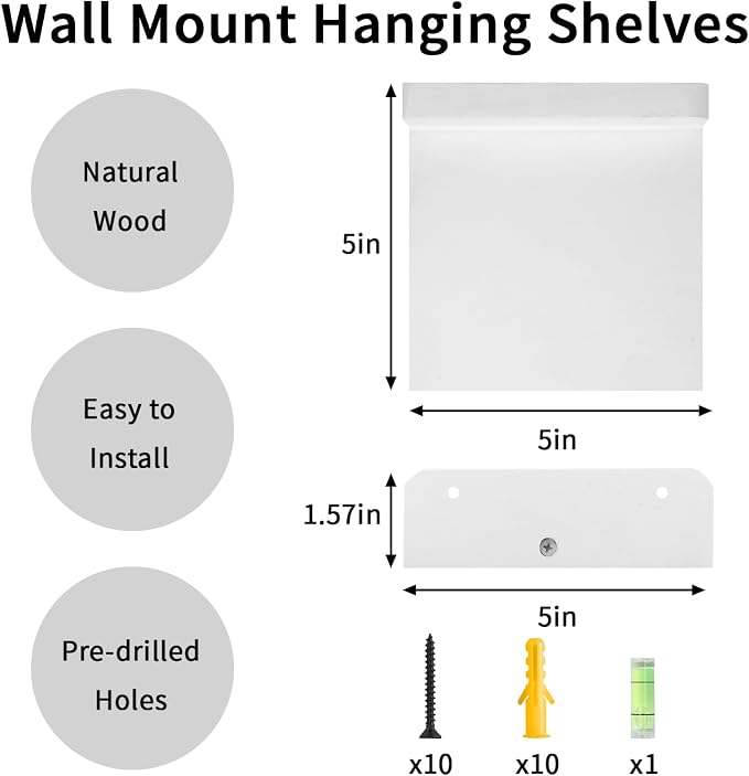 Fixwal Small Floating Shelves for Wall Decor | Rustic wood shelf for displaying - Image 2