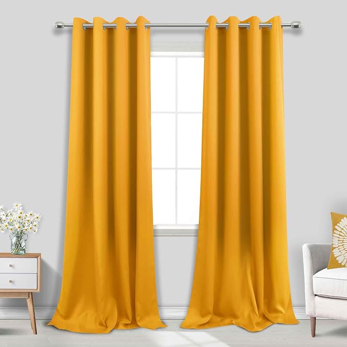 KOUFALL 108 Inch 9FT Room Darkening Curtains, Grommet Drapes by KOUFALL