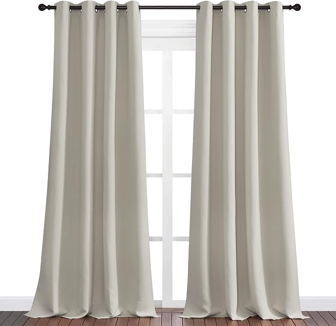 NICETOWN Natural Room Darkening Curtains 120" Long - Image 2