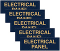 All Quality Basic Electrical Panel Sign - Fire Regulation Safety Compliance Sign - Blue/Gold - Medium (5 Pack)