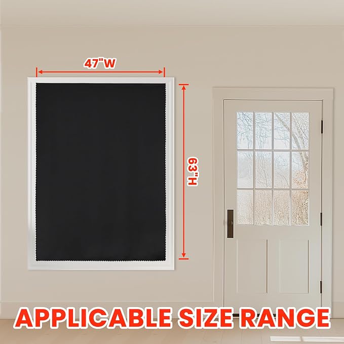 AJAZZ 100% Window Blinds Blackout Portable Black Out Curtains Adhesive Curtains - Image 6