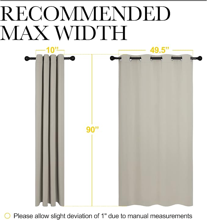 NICETOWN Natural Room Darkening Curtains 90" Long - Image 7