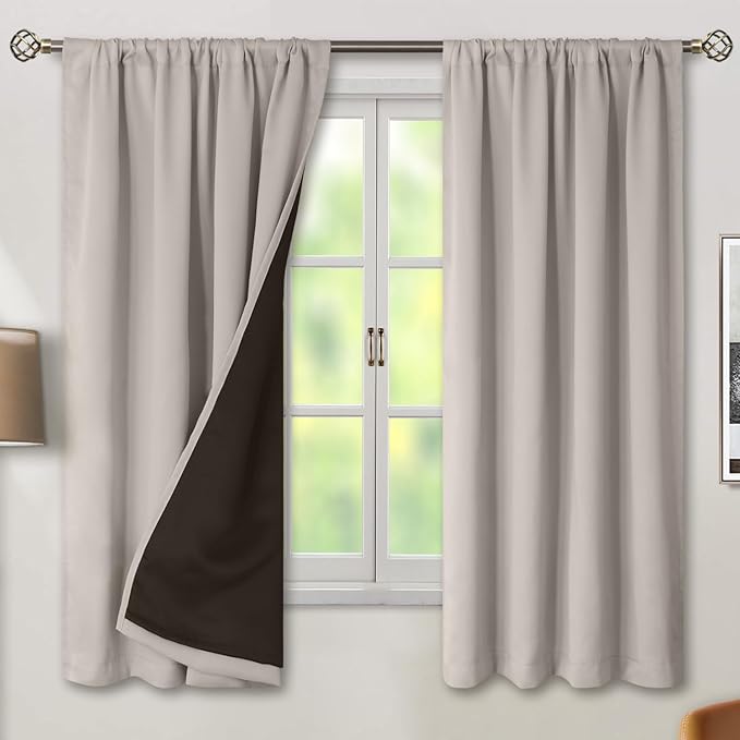 BGment Camel Blackout Curtains for Bedroom 63 Inch Length 2 Panels Set | by BGment