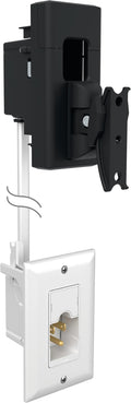 SANUS Speaker Wall Mount + Power Kit - Universal Speaker Mount Tilts, Swivels & Hides Cords Behind Wall w/ 10ft ETL Certified Cable - DIY Install Works w/Sonos Era 100 & Satellite Speakers up to 8lbs