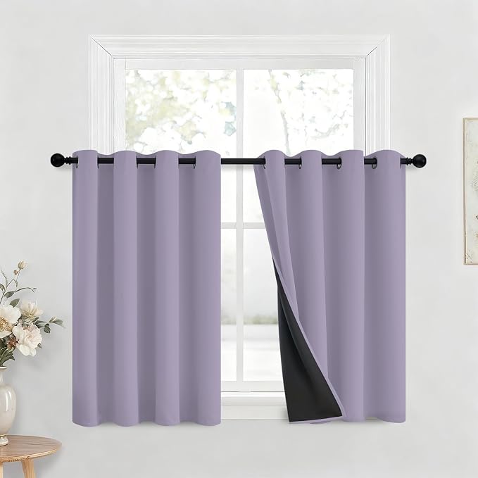 Yakamok Lilac Blackout Curtains 36 inches Long by Yakamok