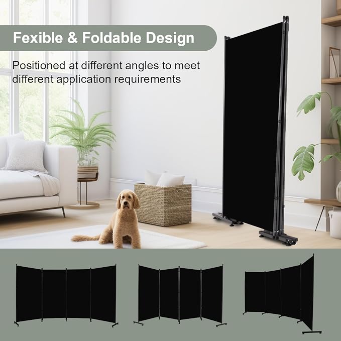 Room Divider Folding Privacy Screens, 6FT Tall Divider - Image 4