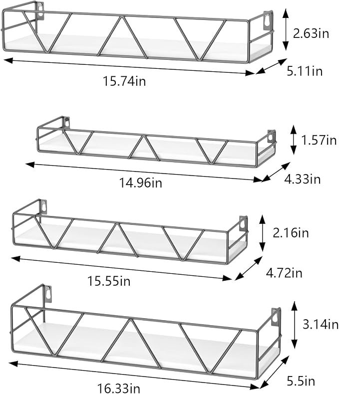 Floating Shelves Set of 4, Wood Wall Shelf, Farmhouse Shelf - Image 3