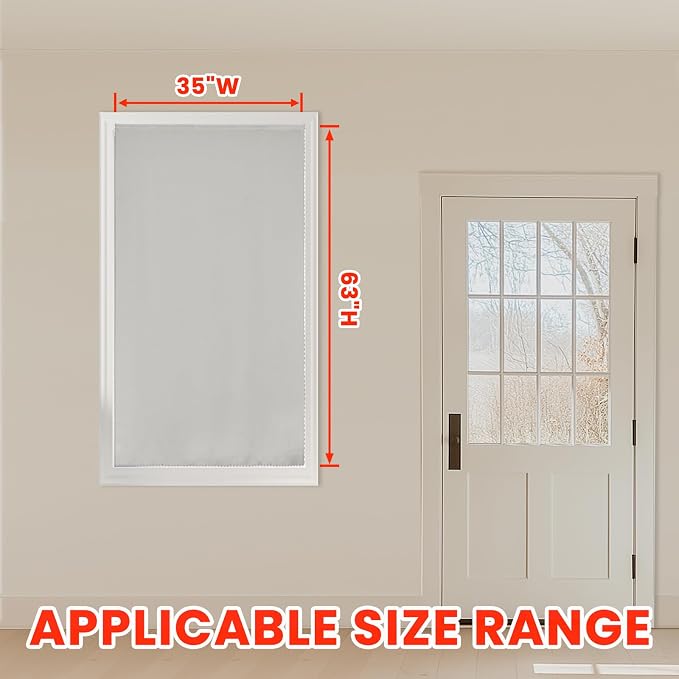 AJAZZ 100% Blackout Self Adhesive Curtains Small Window Short Temporary Black - Image 5