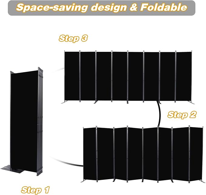 Room Divider, 8 Panel Folding Privacy Screens - Image 5