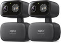 Tapo 2K Indoor/Outdoor Pan/Tilt Wired Security Camera - Baby Monitoring, Person & Baby Cry Detection, 360° Motion Tracking, Night Vision, No-Subscription Local Storage or Optional Cloud, C217 (2-Pack)