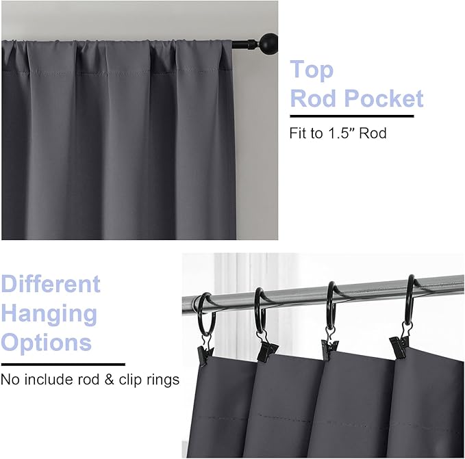 Simplebrand Grey Blackout Curtains - Image 4