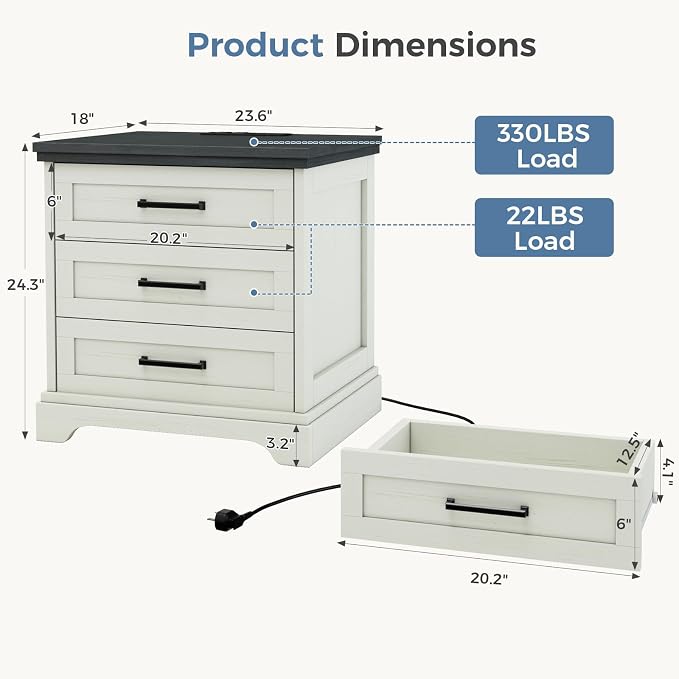 DUMOS Farmhouse Nightstand - Image 2