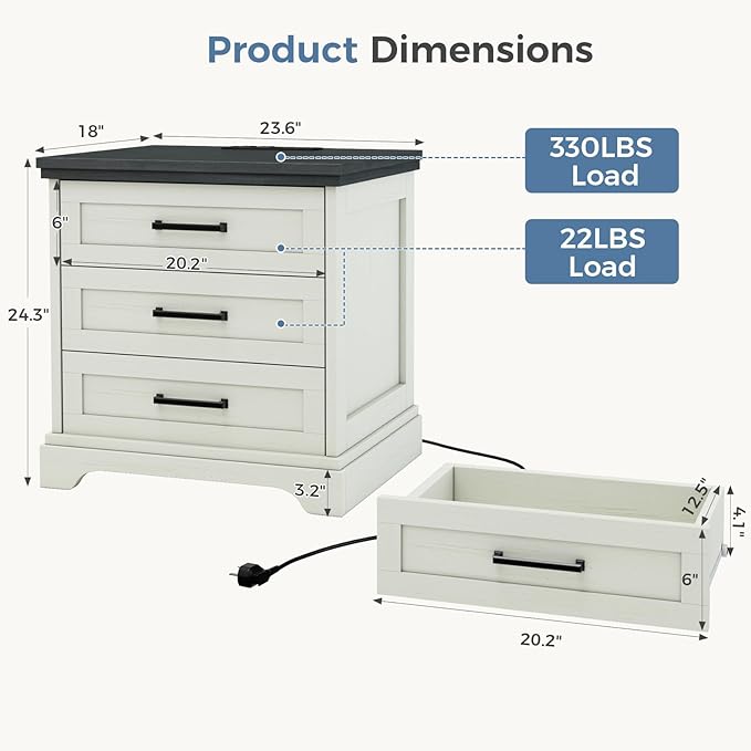 DUMOS Farmhouse Nightstand - Image 2