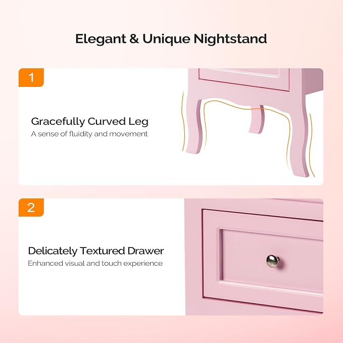 Bonnlo Nightstand with 2 Drawers, Night Stands - Image 4