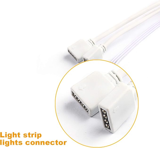 DAYBETTER Led Lights 2 Ports 44 Key Remote Control, Dimmer for Strip, 4 Pin Output Remote Controller for Led Strips 12 24V DC Tape Light (Without Power Adapter)