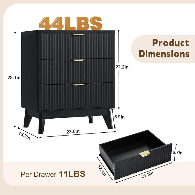 LYNCOHOME Fluted Night Stand - Image 2