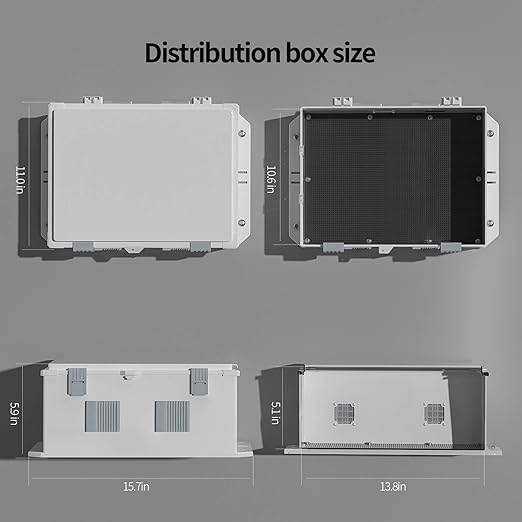 Namunanee Outdoor Electrical Junction Box, ABS Water Resistant Enclosure with Internal Mounting Panel & Hinged Cover, 15.7" H* 11" L* 5.9" W