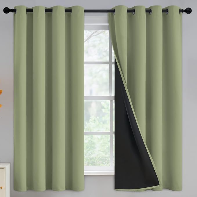 Yakamok Sage Blackout Curtains 63 inches Long by Yakamok