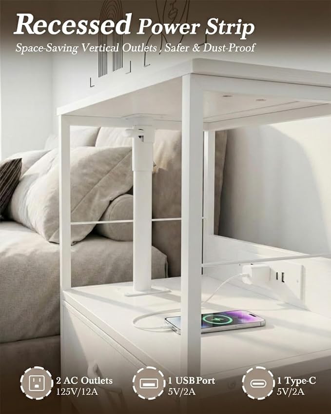Faesun Swivel Lift Top Nightstand - Image 4