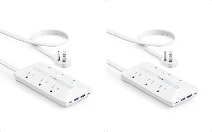 Anker Flat Plug Power Strip, 20W USB-C, 10-in-1 Ultra Thin Power Strip by Unknown