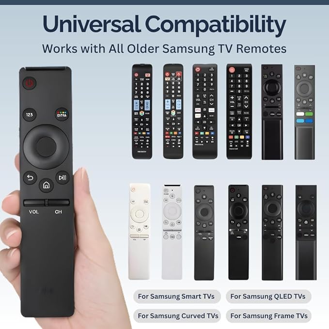 BN59-01295A Samsung TV Remote Control Replacement for Smart TV - Easy Setup, Durable Design, Universal Infrared Remote - Works with Samsung Smart, QLED, UHD, 4K, Curved, LED, LCD, & HDTV Models