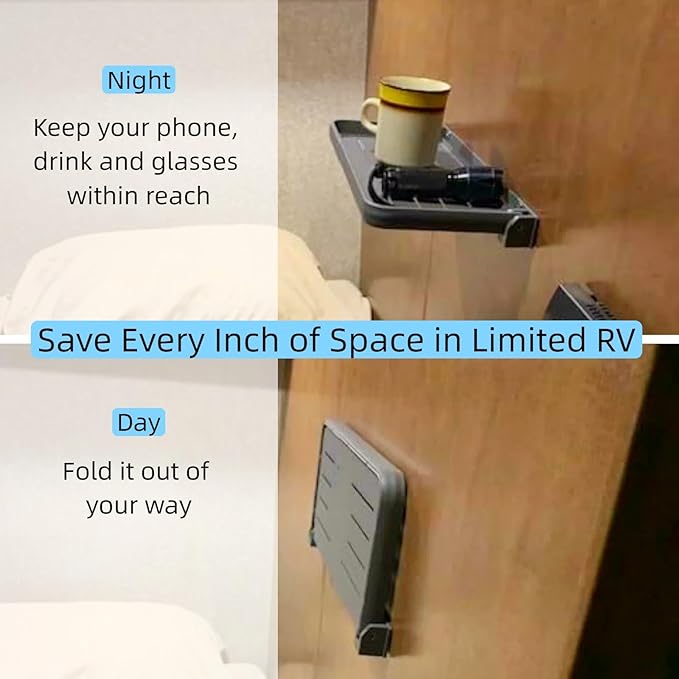 RV Aluminum Foldable Shelf- 12.2x5.5 Wall Mounted Space Saver | Add Extra - Image 4