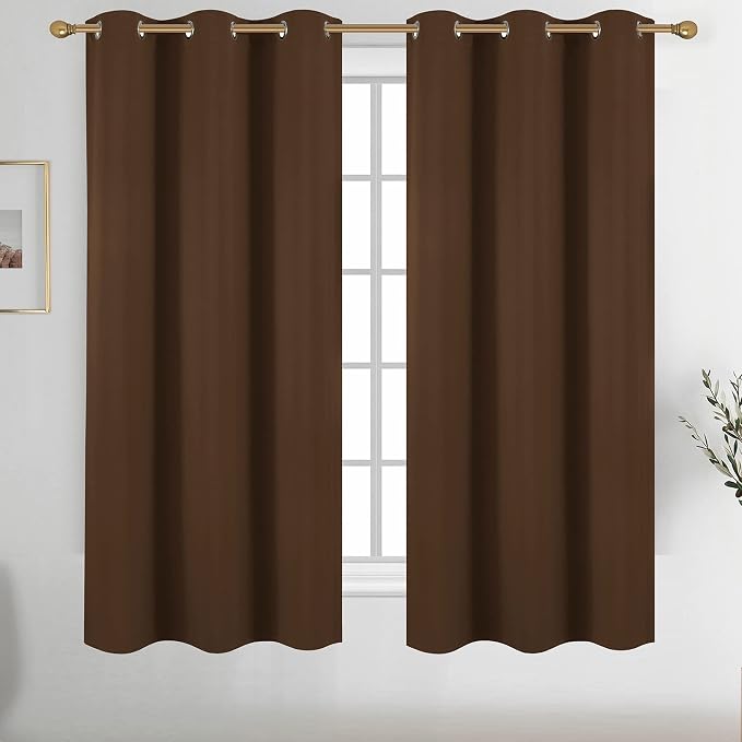 Diraysid Chocolate Brown Grommet Blackout Curtains by Diraysid%2C+refresh+your+life
