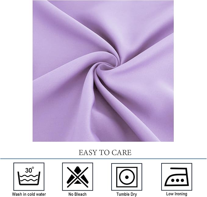 Diraysid Lavender Grommet Blackout Curtains - Image 6