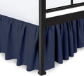 Ruffled Bed Skirt with Split Corners, Navy Blue, King 18 Inch Drop Bedskirt, Hotel Quality Brushed Microfiber Wrinkle Free Dust Ruffle Bed Skirt King Size