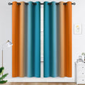 COSVIYA Grommet Ombre Blackout Orange and Blue Curtains, W52 x L72 inch | Room by COSVIYA