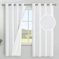 YoungsTex White Linen Blackout Curtains 63 Inch Length by YoungsTex