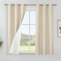 YoungsTex Natural Linen Blackout Curtains 48 Inch Length, Rustic Thermal by YoungsTex