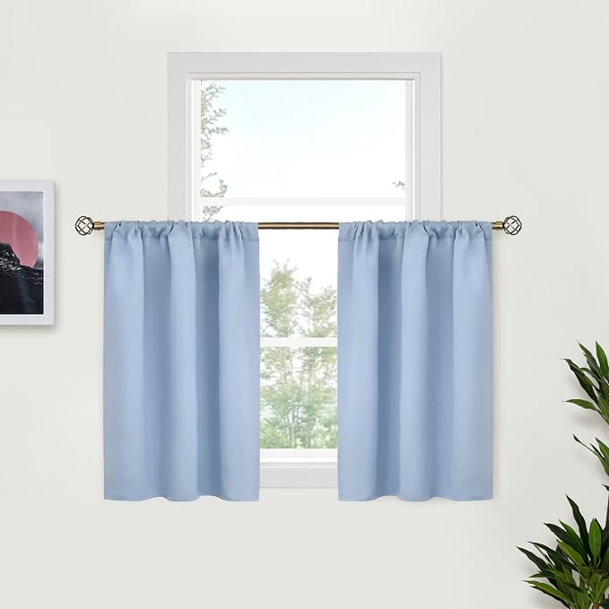 BGment Light Blue Blackout Curtains 36 Inch Length by BGment
