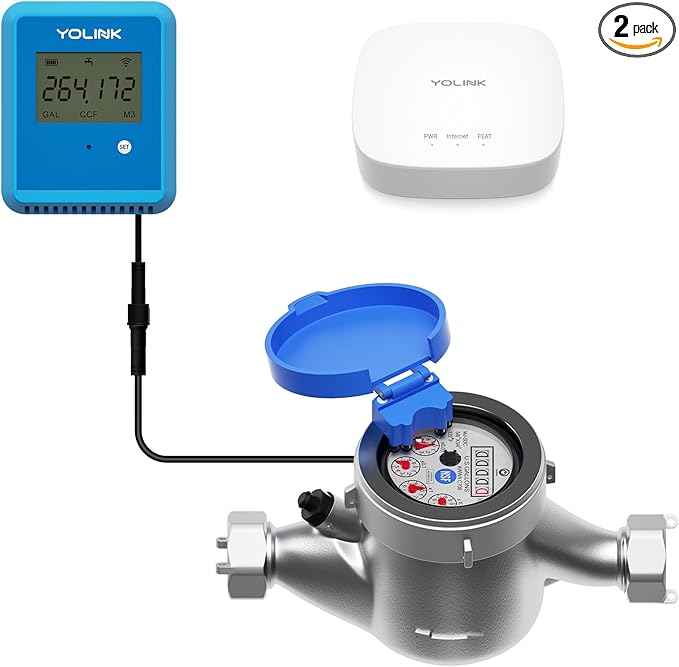 YoLink FlowSmart NSF Smart Water Monitor and Leak Detection: 1 Inch Advanced Smart Home Water Meter, Hub Included