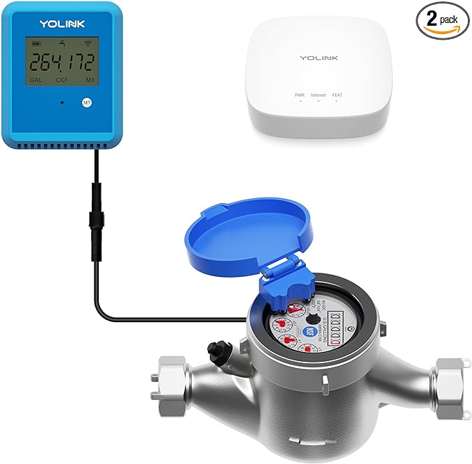 YoLink FlowSmart NSF Water Meter, Smart Water Usage Monitor and Water Leak Detection: 1.5 Inch Advanced Smart Home Water Meter, Hub Included