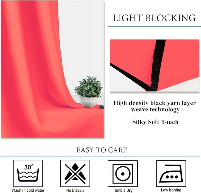 Diraysid Coral Grommet Blackout Curtains - Image 5