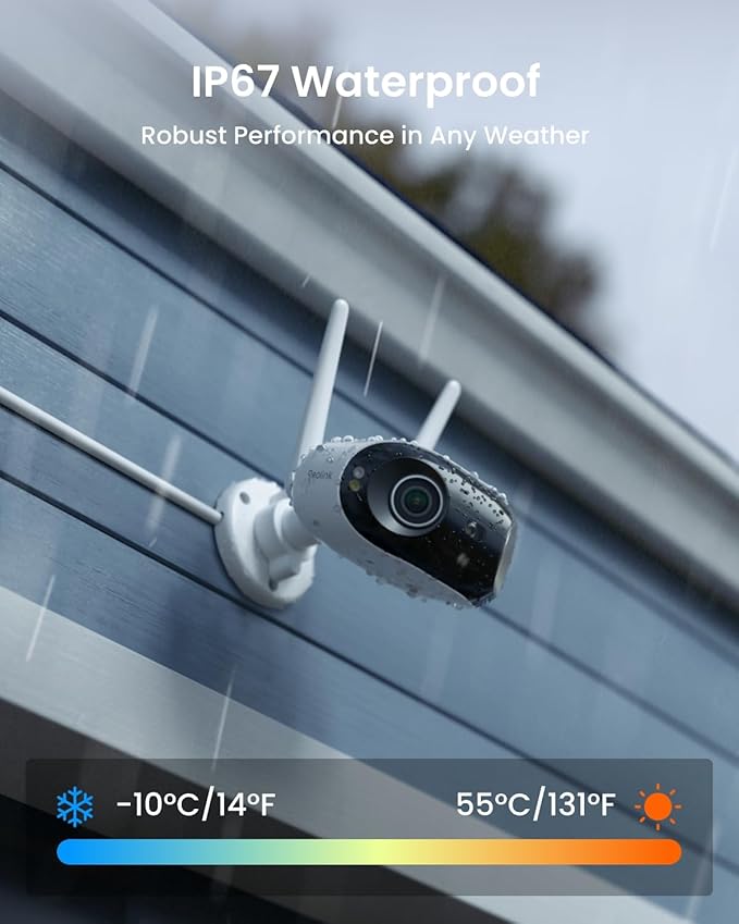 REOLINK 4K 8MP 180° Panoramic Security Camera with Dual-Lens, 2.4/5GHz Dual-Band Wi-Fi 6, Motion Track, Up to 512GB microSD Card Storage, Plug-in Power, Color Night Vision, Elite WiFi